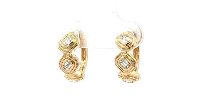 content/products/Geometric Framed Emerald-cut Diamond Hoop Earrings Yellow Gold (0.46cts TWT)