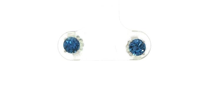 content/products/Estate Piece: Montana Yogo Sapphire Stud Earrings in 4-Prong Settings in White Gold (0.74cts TWT)