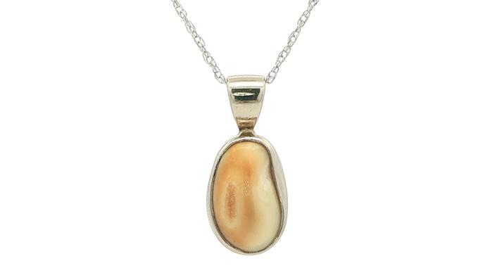 content/products/Estate Piece: Bezel-Set Elk Ivory Pendant Necklace in White Gold