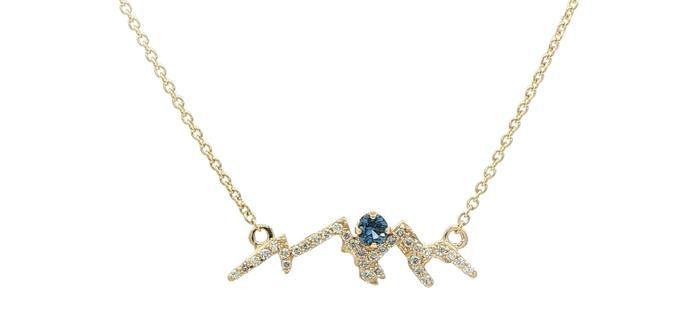 content/products/Montana Yogo Sapphire and Diamond Mountain Charm Necklace in Yellow Gold (0.35cts TWT)